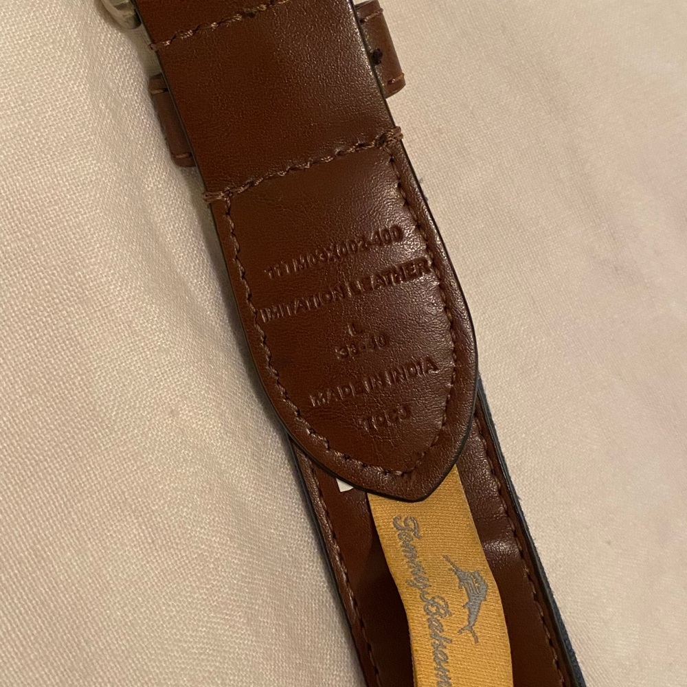 Men's Navy and Brown Flag Pattern needle point Belt - Picture 3 of 8